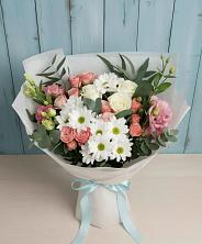 Букет цветов из:  Розы, Лизиантусы и Хризантемы в Усть-Ишиме