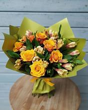 Букет цветов из:  Альстромерии и Розы в Усть-Ишиме