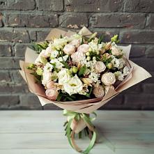Букет цветов из:  Альстромерии, Розы и Хризантемы в Усть-Ишиме