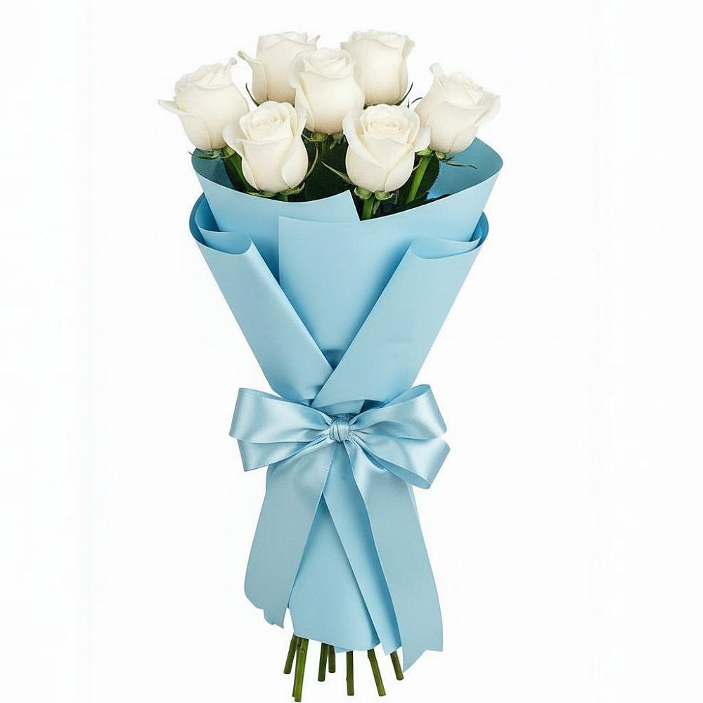 Букет 7 белых роз Проуд в Усть-Ишиме