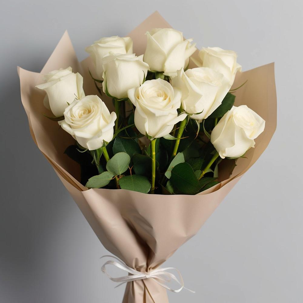 Букет 9 Белых роз Эдлесс Лав в Усть-Ишиме