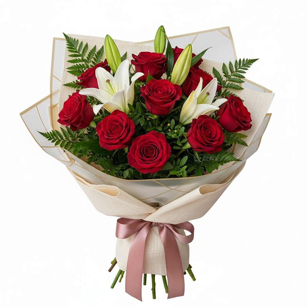 Букет цветов из: Лилии и Розы в Усть-Ишиме