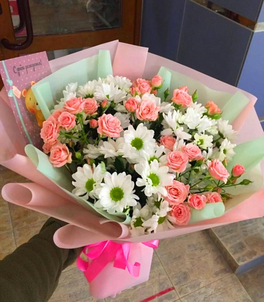 Букет цветов из: Розы и Хризантемы в Усть-Ишиме