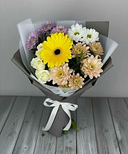 Букет цветов из:  Розы, Герберы и Хризантемы в Усть-Ишиме