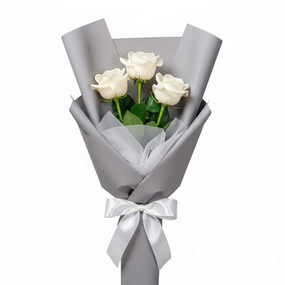 Букет 3 белые розы в Усть-Ишиме