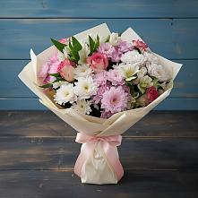 Букет цветов из:  Хризантемы, Альстромерии и Розы #REPLACE_PRED# Усть-Ишиме