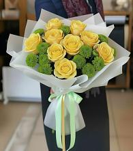 Букет цветов из:  Хризантемы и Розы в Усть-Ишиме