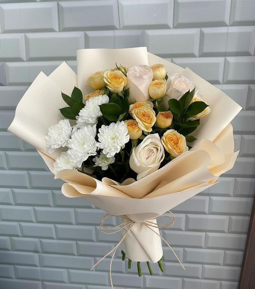 Букет цветов из: Розы и Хризантемы в Усть-Ишиме