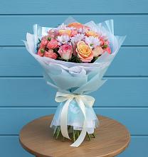 Букет цветов из:  Хризантемы и Розы в Усть-Ишиме