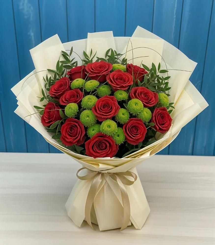 Букет цветов из: Розы и Хризантемы в Усть-Ишиме